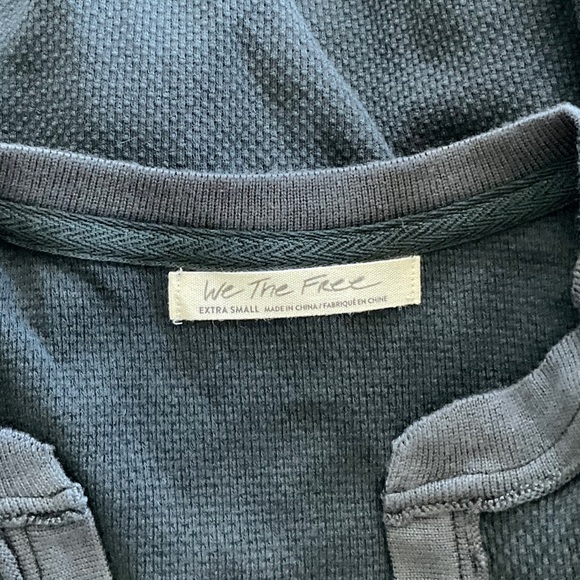 New Free People Mikah Layering Cuff Thermal Top Black Size XS - Picture 5 of 8